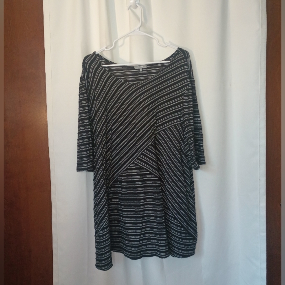 Habitat Clothes To Live In Womens 2X Artsy Lagenlook Short Sleeve Top Lagom